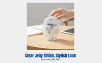 Mini Stapler Set, Jelly Clear Stationery Kit, Portable Scissors, Hole Punch, High-Visibility Design