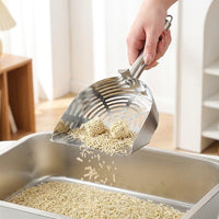 Cat Litter Sifter with 304 Stainless Steel Handle, Sand Sifter for Pet Care, Metal Litter Tray Cleaner for Every Cat Owner