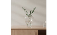 Pumpkin Vase Transparent Glass Vase with Ribbed Body Aesthetic Flower Holder for Simplicity Seekers, Tabletop, Windowsill, Hydroponics