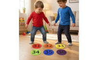 36 Pieces Numbered Carpet Marker Sticker with Numbers Easy to Remove Carpet Marker with Drawstring Bag Round Sitting Dot 100 Mm for Classroom