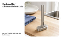 Manual Use Oval Press Mold Smooth Finish Stainless Steel Press Cylindrical Handle Meat Pressing Mold Easy to Clean