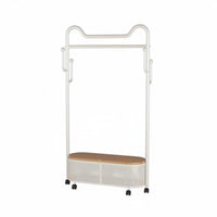 2-in-1 Design Rolling Mirror with Clothes Rail Full-Length View Rolling Mirror with Coat Rack Multi-Functional Bedroom Furnishing Modern Minimalist design for Apartment Dwellers, design Lovers, Homeowners, Entryway, Dorm Room, Clothing shop