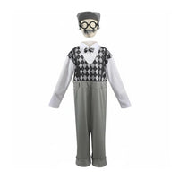 Kids Old Man Costume Single Piece Design Children's Grandpa Costume Self   for Young Children, Halloween, Stage Performance