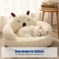 Alpaca Pet Bed, Deep Cat Bed, Plush Warm Sofa, Autumn Winter Mat for Pets