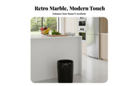 Large Capacity Marble Pattern Trash Can Easy to Clean Modern Decorative Trash Bin Long-Lasting for Living Room, Kitchen, Bedroom