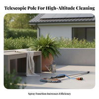 No-Scratch Soft Bristles Photovoltaic Panel Cleaning Brush Lightweight Telescoping Solar Panel Brush Adjustable Angle Water Fed Cleaning Pole Easy Installation for Homeowners, Professional Cleaners, Business Owners, Roofs, Glass Panes, Exterior Walls