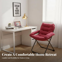 Comfortable Design Cushisingled Folding Lounger Space-Saving Lounge Chair Ergonomic Support Indoor Furniture Sturdy Frame for College Students, Young Adults, Homebodies, Dorm Room, Bedroom, Study Area, Reading Nook