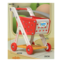 Shopping Cart Toy Role-Playing Toy Grocery Cart Push-Along Realistic for Children, Playroom, Classroom