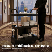 With Wheels Mobile Garbage Can Large Capacity Wheeled Bussing Bin 360° Swivel Casters Restaurant Utility Cart Multi-Functional for Bussers, Cleaners, Janitors, Commercial Kitchen, Food Court, Cafeteria, Hotel