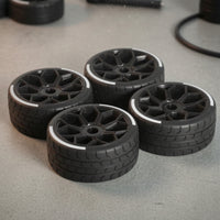 4 Pieces RC Tires with Rims Sturdy Wheel and Tire Set Stable