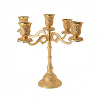Pedestal Candle Holder Ornate Tabletop Candle Holder Metal Candlestick Cutout Decor Decorative for Decorators, Dinner Table