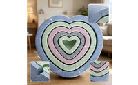 5 Pieces Stackable Heart-Shaped Stepping Stones Indoor-Outdoor Foam Stepping Stones Sturdy Toy Long-Lasting for Children, Playroom