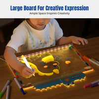 Kids Cartoon Luminous Drawing Board, Erasable Handwriting Pad, Creative Art Toy, Pen Included