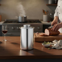 Meat Cooker with Thermometer Multifunctional Stainless Steel Steaming Canister