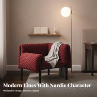 Modern Design Upholstered Single Seater stylish design Sculptural Single-Seater Statement Piece Lounge Chair Artistic Form for Art Lovers, Interior Designers, Living Room, Bedroom, perusing reading corner, Office