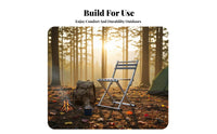 Foldable Webbed Backrest Stool Back Support Folding Chair Compact Portable Seating Sturdy Construction for Campers, Travelers, Camping, Fishing, Home Use, Picnics