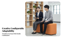 configurable Ottoman Modern design Upholstered Cube Seat Combination Lounge Seating for Interior Designers, Families, Reception Area, Library, Bedroom