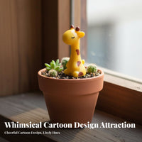 Cute Miniature Giraffe Figurine Vivid Details Tiny Giraffe Figurine Stable Base for Gardeners, DIY Enthusiasts, Terrarium, Bonsai, Desktop