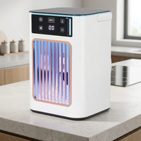 Cooling Humidifier Fan Digital Display Mini Fan with Misting Function USB Powered Compact for Bedroom