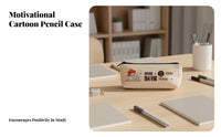 Double Layer Pencil Bag Inspirational Quotes Large Capacity Pencil Case Cute Design Fun Pen Pouch Bag for Students, Kids, School