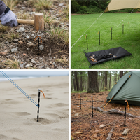 Deluxe Aluminum Alloy Tent Stakes 23cm for Outdoor Camping Canopy Windproof Reinforcement with Rope