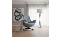 Light Luxury Design Swivel Egg Chair Ergonomic Curved Back Eggshell Leisure Chair Comfortable Upholstery Upholstered Swivel Armchair High-Density Foam Cushion for Balcony, Bedroom, Reading Nook, Office