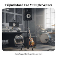 Non-Slip Feet Tripod Speaker Stand All-Metal Construction Adjustable Tripod Speaker Stand Portable Audio Equipment Accessory Easy Setup for DJs, Musicians, Professionals, KTV, Stage, Live Performance, Studio