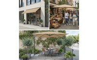 Offset Patio Umbrella with Cruciform Base Waterproof Offset Umbrella Water-Resistant for Cafe Owners, Homeowners, Storefront, Backyard, Market Stall