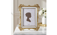 White Mat Baroque Photo Frame Clear Front Ornate Photo Frame Rectangular