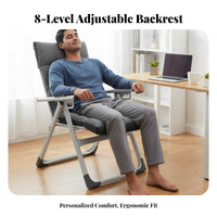 Reclining Function Foldable Nap Chair Space-Saving Padded Folding Lounger High spine Support Portable Furniture Multi-Purpose Use for Students, Office Workers, Adults, Dorm Room, Bedroom