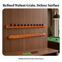 12 Slot Wall Mounted Cue Rack Dual Sided Billiard Cue Rack Mounting Screws Included Pool Stick Holder Rounded Ends for Game Room, Home Bar