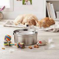 Dog Bowl with Floating Disk Anti-Slip Floating Water Bowl Removable Easy to Clean for Dogs, Home, Travel