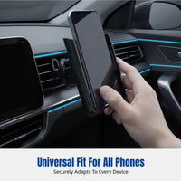 Car Phone Holder, Metal Hook, Air Vent Mount, 360° Rotating Magnetic Stand, Universal Navigation Support, One-Hand Operation