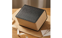 Straw-Textured PU Leather Watch Box Flip-Top Watch Display Box Hinged Lid Accessory Storage Padded Insert