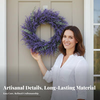 Artificial Greenery Wreath Ready to Hang Artificial Wreath Lifelike Hanging Floral Arrangement for Homeowners, Event Planners, Porch, Wedding, Window