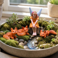 Fairy Garden Fox Figurines Miniature Landscape Decor