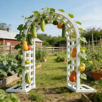 Garden Arch Made of Iron Metal, 30mm Pipe, Painted, for Climbing Roses, Ivy, Grapes & Flowers, Nordic Style, 40cm Deep, 12kg Garden Arch