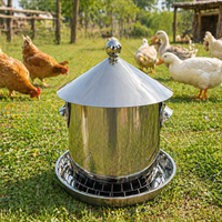 Hanging Chicken Feeder for Chickens, Anti Spill Galvanised Steel Poultry Feeder, Outdoor Weather Resistant for Dry Feed