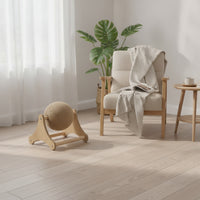 Rotating Cat Scratching Ball Sturdy Scratching Toy with Wooden Frame Long-Lasting Sisal Rope Ball Toy Space-Saving for Apartments