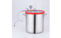 Stainless Steel Vacuum Degassing Container Transparent Lid Vacuum Chamber with Hose Heavy Duty Degassing Chamber with Hose Airtight for Hobbyists, Professionals, Resin Casting, Silicone Molding, Laboratory