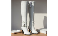 1 6 Scale Doll Boots Side Zipper Knee High for Customization