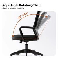 Height Adjustable Mesh Back Swivel Chair Effortless Rolling Casters Office Furniture Ergonomic Design Seating Solution Padded Seat Cushion for Students, Gamers, Conference Room, Bedroom, Gaming Setup