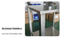 Long-Lasting Stainless Steel Work Table Rustproof Heavy Duty Utility Table Rust Resistant Stainless Steel Aquatic Aquarium Stand Easy to Clean for Workshop Workers, Warehouse Personnel, Aquarium Hobbyists, Garage, Restaurant, Living Room, Outdoor