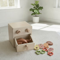 Educational Toy Air Fryer Long-Lasting Pretend Air Fryer Imaginative Wooden Play Food Set Minimalist for Children, Toddlers, Playroom, Nursery