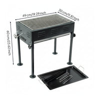 Briquettes Grill with Removable Tray Rectangular Japanese Briquettes Grill Heat-Resistant Barbecue for Patio