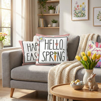 Easter Pillow Cover Cushion Cover Easter Decoration Printed Pattern Soft Decorative Pillow Case for Home, Living Room, Sofa, Bed