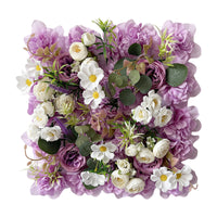 Dense Flower Panel with Foliage Layered Artificial Flower Wall Panels Faux Floral Wall Panel Lightweight for Wedding Backdrops