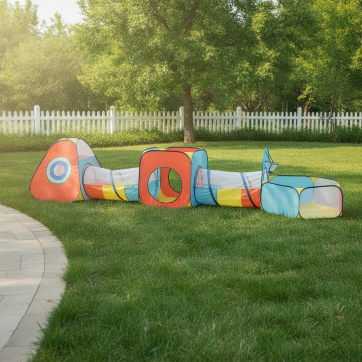 Play Tent Set 5 Piece Crawl Tunnel Play Set Connected Pieces Children's Ball Enclosure Tent