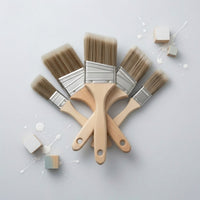 5 Pieces Versatile Nylon Bristle Paintbrushes Multi-Size Paintbrushes with Wooden Handles Angled Paint Brush Set Flat for Cabinets, Decks