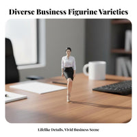 1:64 Scale People Figure Multiple Poses Miniature Business Person Figure Scale Model Office Worker Assorted Styles for Hobbyists